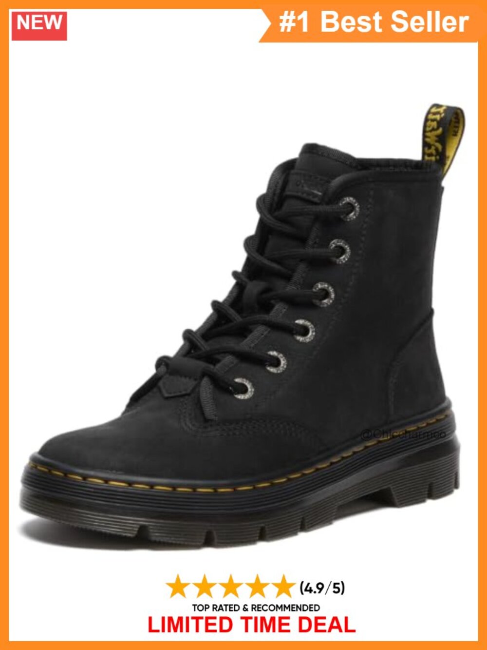 Combat Ankle Boots with Leather & Nylon Utility Design